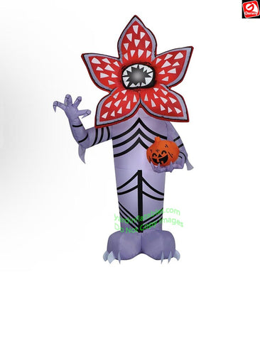 5' Gemmy Airblown Stranger Things Demogorgon w/ Pumpkin