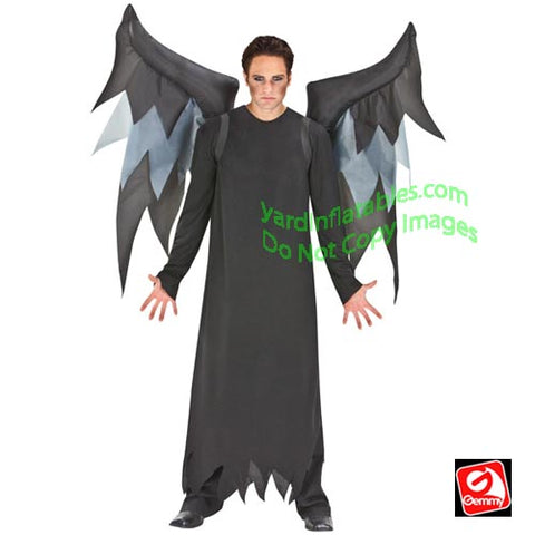 Inflatable Black/Gray Demon Wings Costume