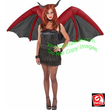 Inflatable Red/Black Devil Wings Costume