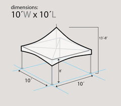 10' x 10' Premium High Peak Frame Party Tent - Clear