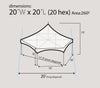 Image of 20' Premium Hexagon High Peak Frame Party Tent, Red White and Blue