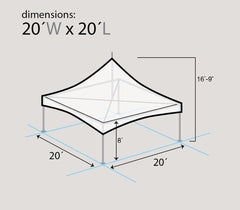 20' x 20' Premium High Peak Frame Party Tent - Custom