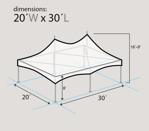 20' x 30' Premium High Peak Frame Party Tent - Custom