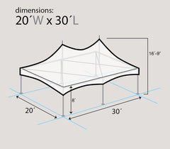 20' x 30' Premium High Peak Frame Party Tent - Custom