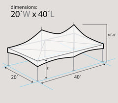 20' x 40' Premium High Peak Frame Party Tent - Clear