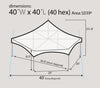 Image of 40' Premium Hexagon High Peak Frame Party Tent, Red White and Blue