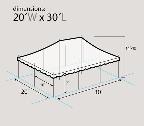 20' x 30' Premium Canopy Pole Party Tent - Custom