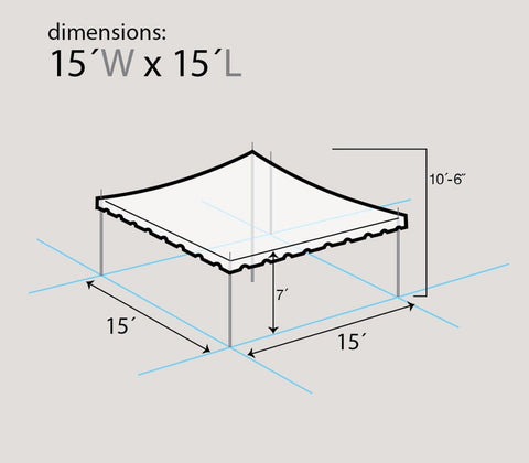 15' x 15' Weekender Standard Canopy Pole Tent - Red White and Blue