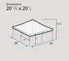 Image of 20 x 20 White Weekender Canopy Pole Tent, Summer Party Package