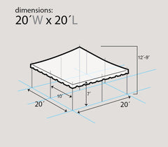 20' x 20' Weekender Standard Canopy Pole Tent - Blue & White
