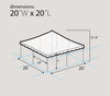 Image of 20' x 20' Weekender Standard Canopy Pole Tent - Blue & White