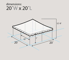 20' x 20' Weekender Pole Tent - Red White and Blue