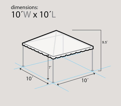 10' x 10' Weekender West Coast Frame Party Tent - Red