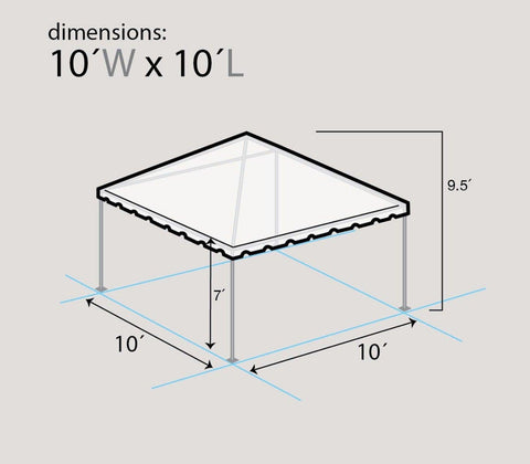 10' x 10' Weekender West Coast Frame Party Tent - Yellow