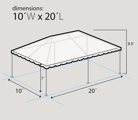 10' x 20' Premium West Coast Frame Party Tent - Custom
