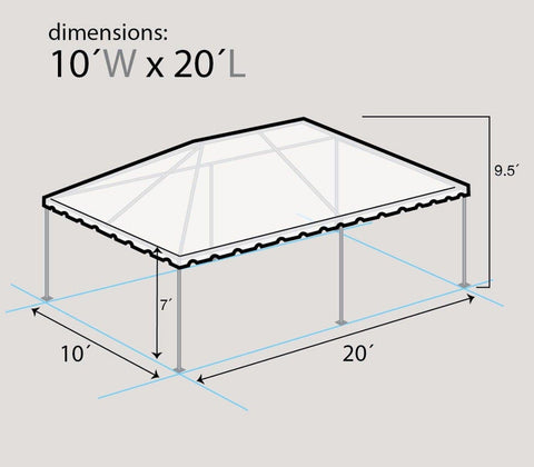 10' x 20' Premium West Coast Frame Party Tent - Black