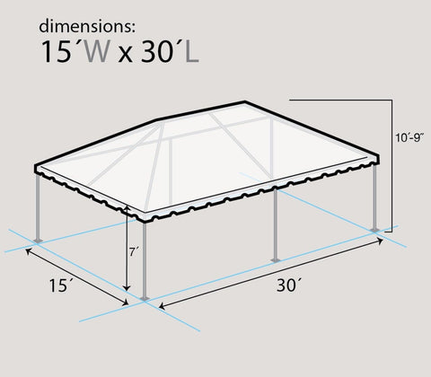 15' x 30' Premium West Coast Frame Party Tent - White