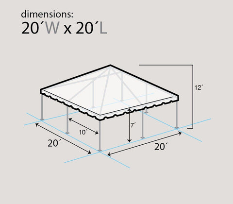 20' x 20' Premium West Coast Frame Party Tent - Black
