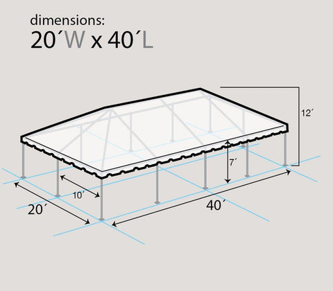 20' x 40' Premium West Coast Frame Party Tent - Black