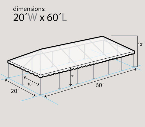 20' x 60' Weekender West Coast Frame Party Tent, White