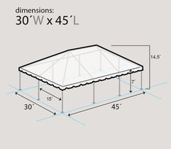30' x 45' Premium Single Tube West Coast Frame Party Tent, Sectional, Clear