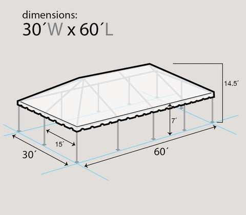 30' x 60' Premium West Coast Frame Party Tent - Clear