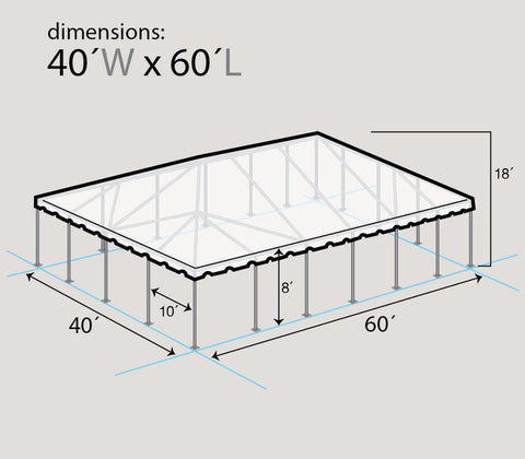 40' x 60' Premium Single Tube West Coast Frame Party Tent, Sectional
