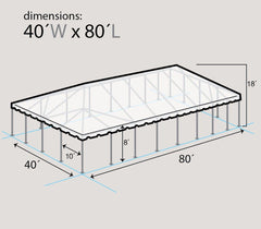 40' x 80' Premium Single Tube West Coast Frame Party Tent, Sectional, Clear