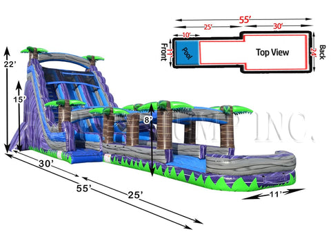 22 Foot Double Bay Water Slide with Slip Slide - WS4153