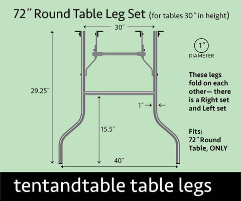 Replacement Leg Set for 72" Round Folding Table