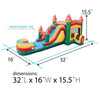 Image of Mega Fire Marble Water Slide Bounce House Combo with Blower and Detachable Pool