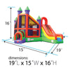 Image of Orange Rainbow Deluxe Inflatable Castle Bounce House Slide Combo w/ Blower