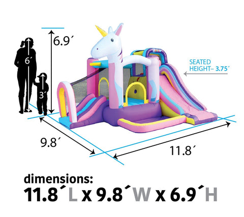 Backyard Kids Unicorn Bounce House Dimensions