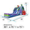 Image of Coaster Combo Wet/Dry Inflatable - Carnival-Themed Bounce House with Slide