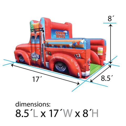 Tailgate Party Inflatable - Cornhole & Pong Game Truck