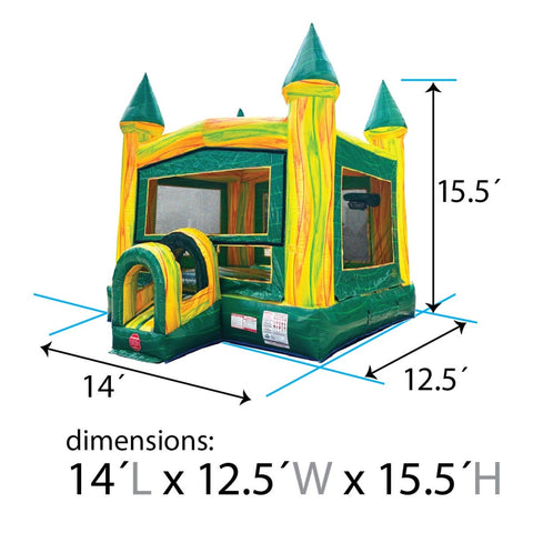 Green Marble Modular Bounce House with Blower