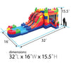 Image of Building Block, Double Water Slide Bounce House with Blower