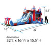 Image of Bald Eagle Double Water Slide Bounce House with Blower