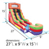 Image of 15' Tall Rainbow Modular Wet / Dry Inflatable Slide with Blower