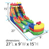 Image of 15' Tall Building Block Inflatable Water Slide with Blower