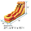 Image of 15' Tall Lava Wave Wet/Dry Inflatable Slide with Blower and Detachable Pool