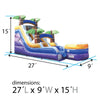 Image of 15' Tropical Purple Marble Inflatable Water Slide with Blower
