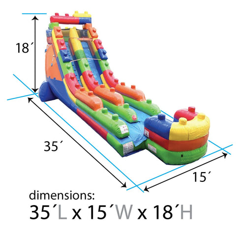 18' Building Block Inflatable Water Slide with Blower