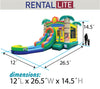 Image of Rental Lite Tropical Jungle Castle Smiley Face Bounce House Slide Combo with Wet Pool Attachment
