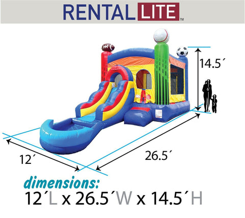Rental Lite Deluxe Sports Combo with Blower and Pool