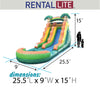 Image of 15' Rental Lite Tropical Inflatable Water Slide with Blower and Pool