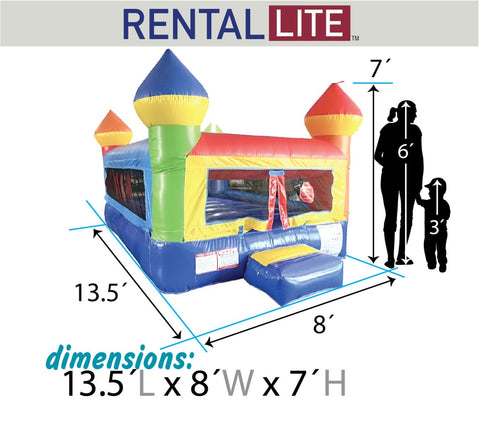 Rental Lite Junior Rainbow Castle Indoor Bounce House with Blower