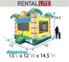 Image of Rental Lite Tropical Jungle Smiley Face Inflatable Bounce House with Blower (Non Printed)
