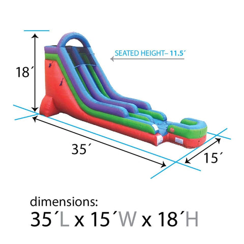 Multisize Slide Trio - Commercial Inflatable Water Slide with Blower, Trio 12', 15' and 18'