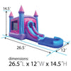 Image of Rental Lite Deluxe Pink Marble Inflatable Bounce House with Slide Combo with Blower and Pool